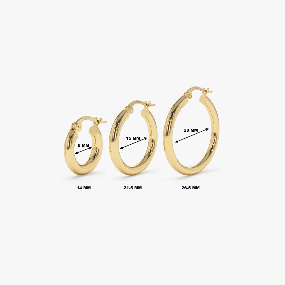 14k Gold Hoops 14-21.5-26.5 MM - Image 9