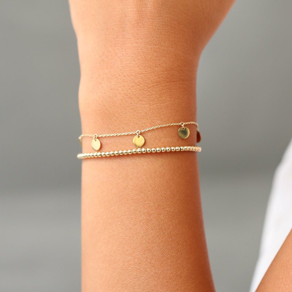 14k 2.5MM Beaded Bracelet - Image 4