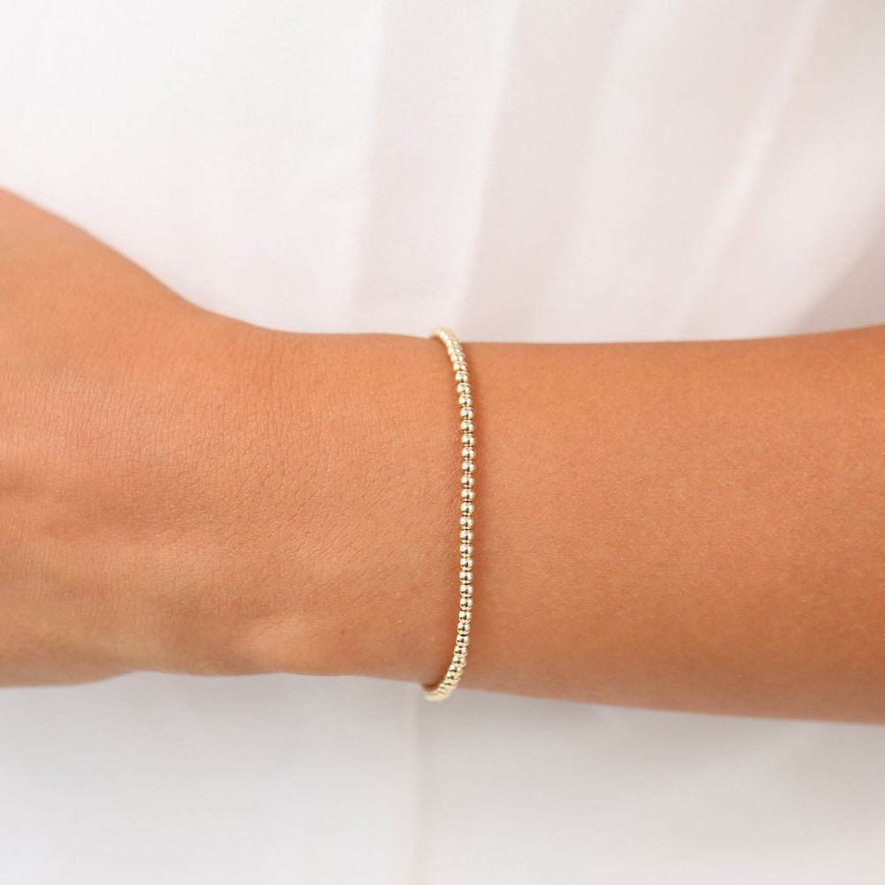 14k 2.5MM Beaded Bracelet - Image 5