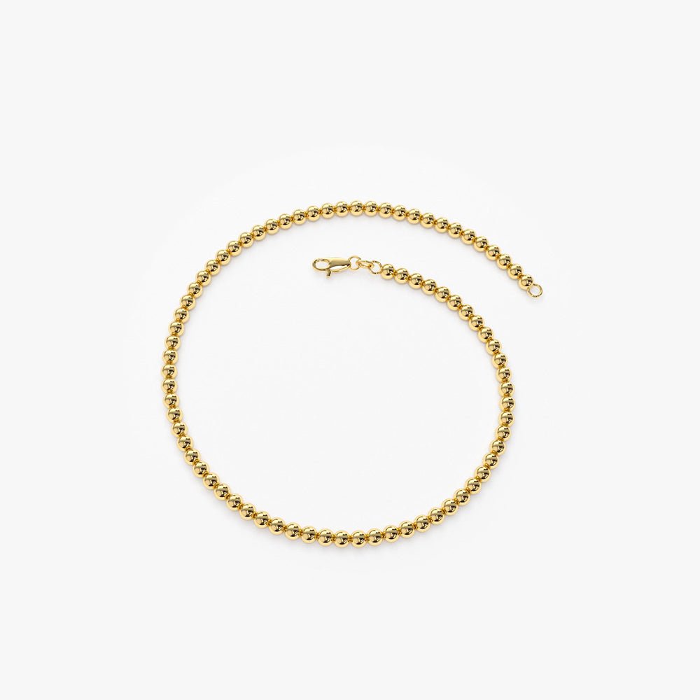 14k 2.5MM Beaded Bracelet - Image 8