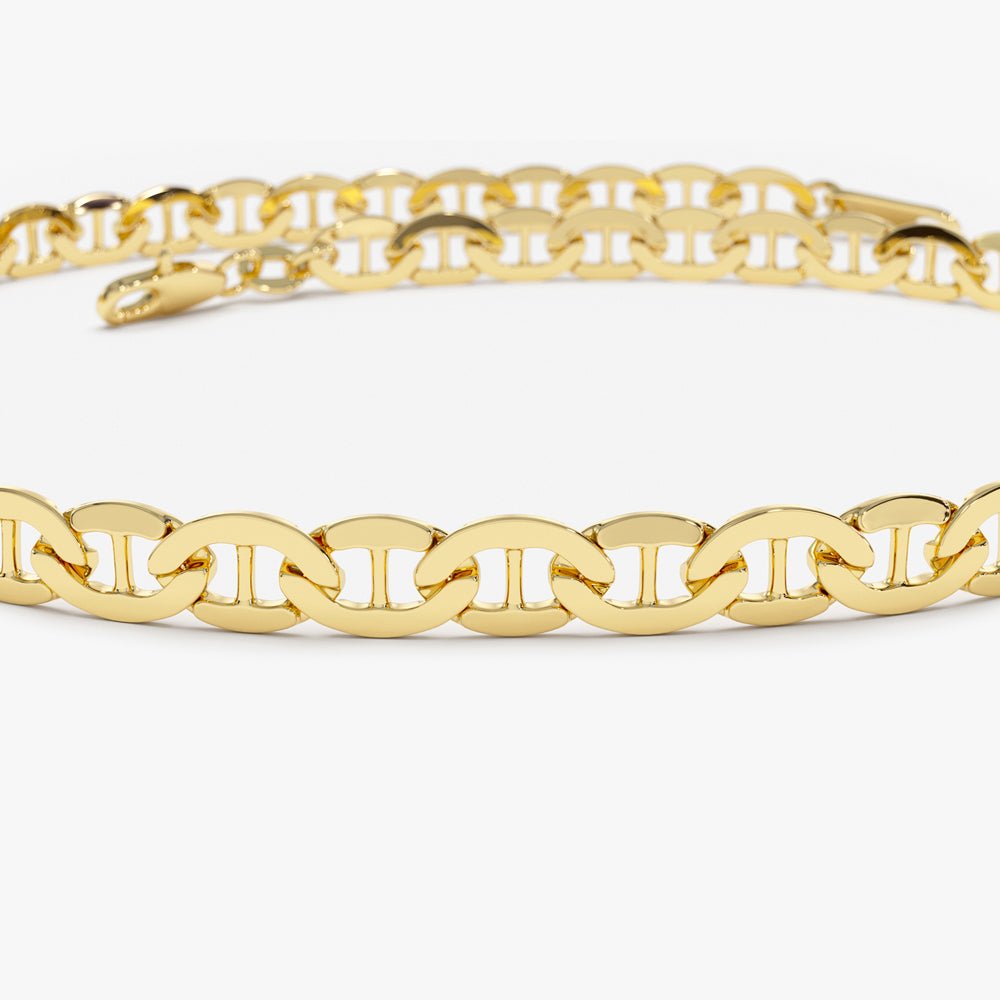 14k 3.5 MM Mariner Chain Link Bracelet - Image 4