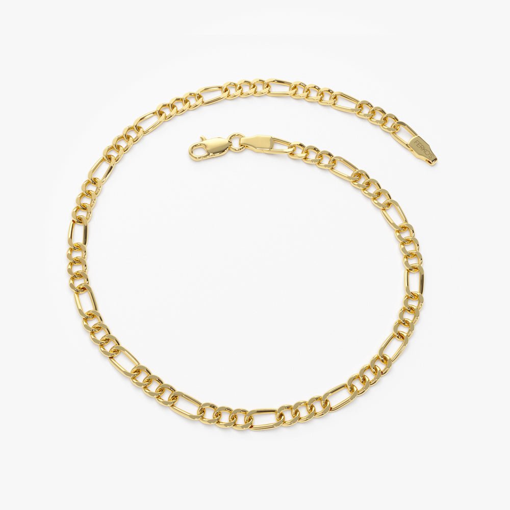 14k Gold Figaro Chain Bracelet - Image 6