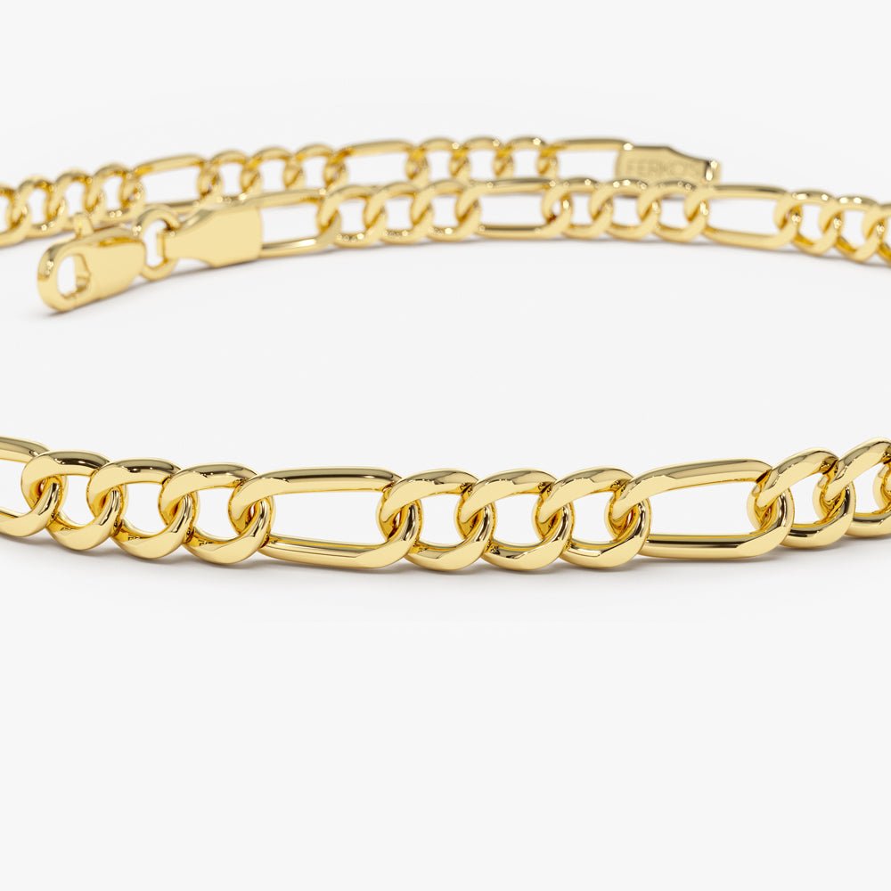 14k Gold Figaro Chain Bracelet - Image 7