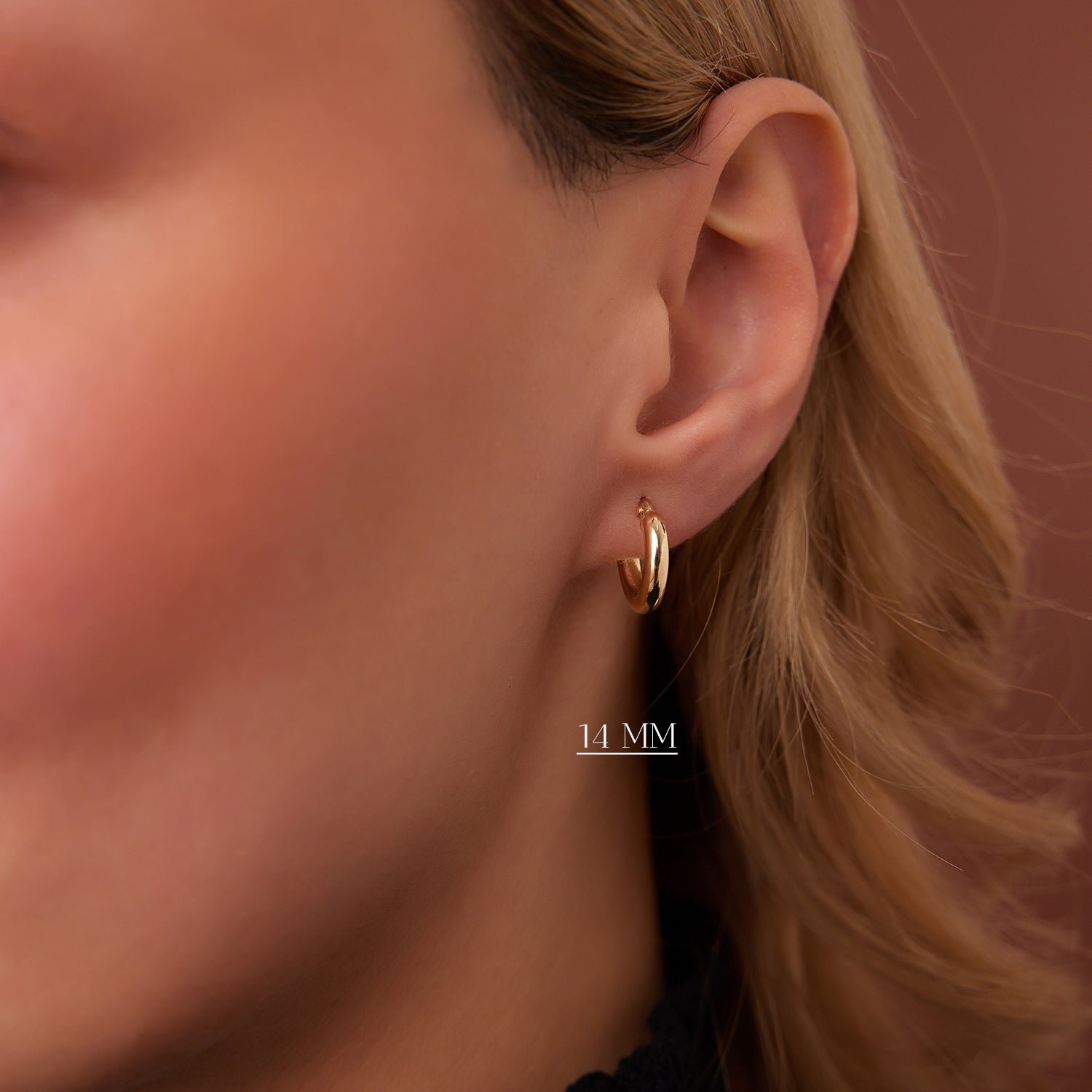 14k Gold Hoops 14-21.5-26.5 MM - Image 3