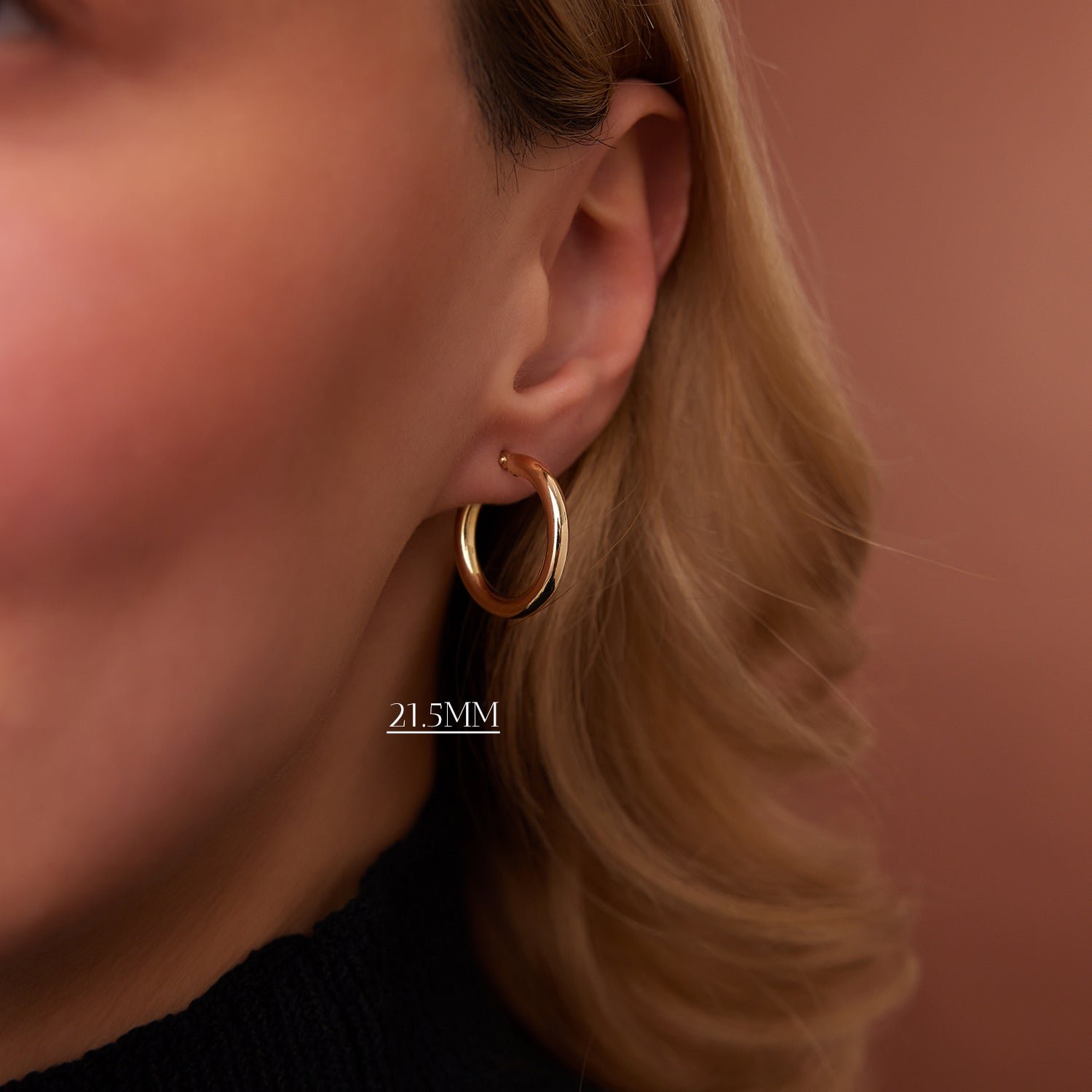14k Gold Hoops 14-21.5-26.5 MM - Image 5