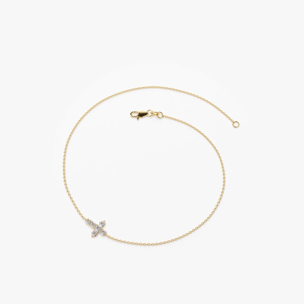 14K Gold Diamond Cross Bracelet - Image 6