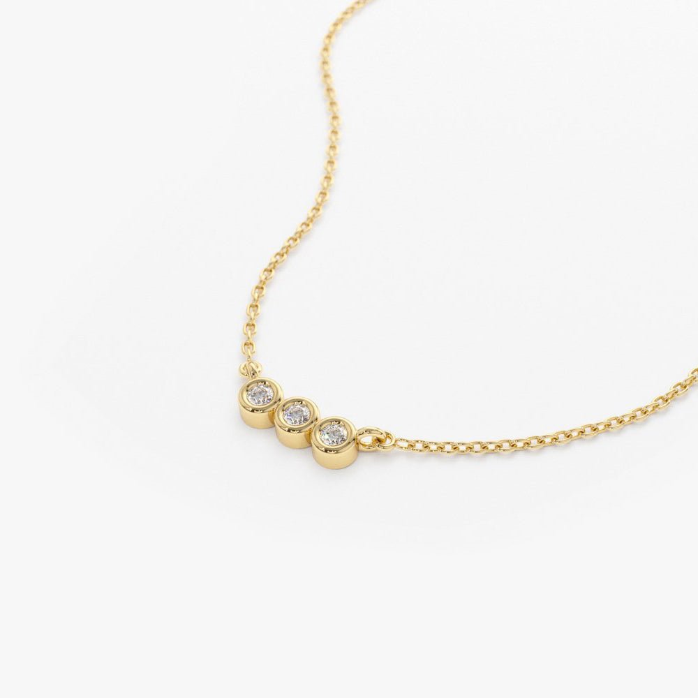 14k Bezel Set Diamond Necklace - Image 7