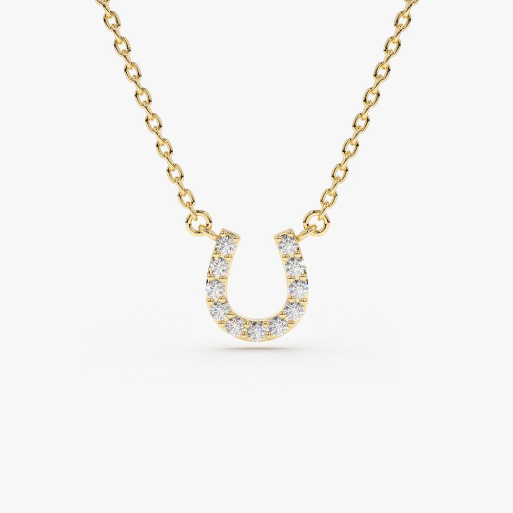 14K Mini Diamond Horseshoe Necklace