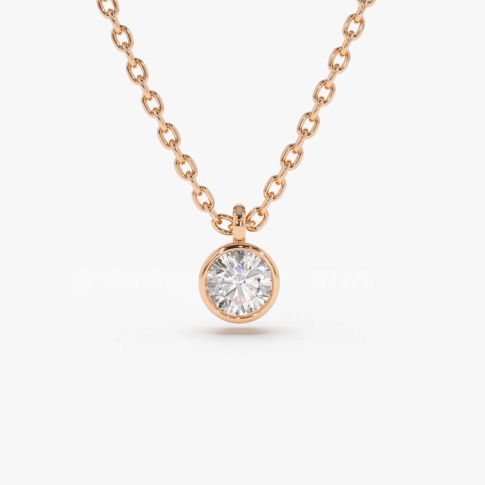 14K Gold Diamond Solitaire on a Bail - Image 7