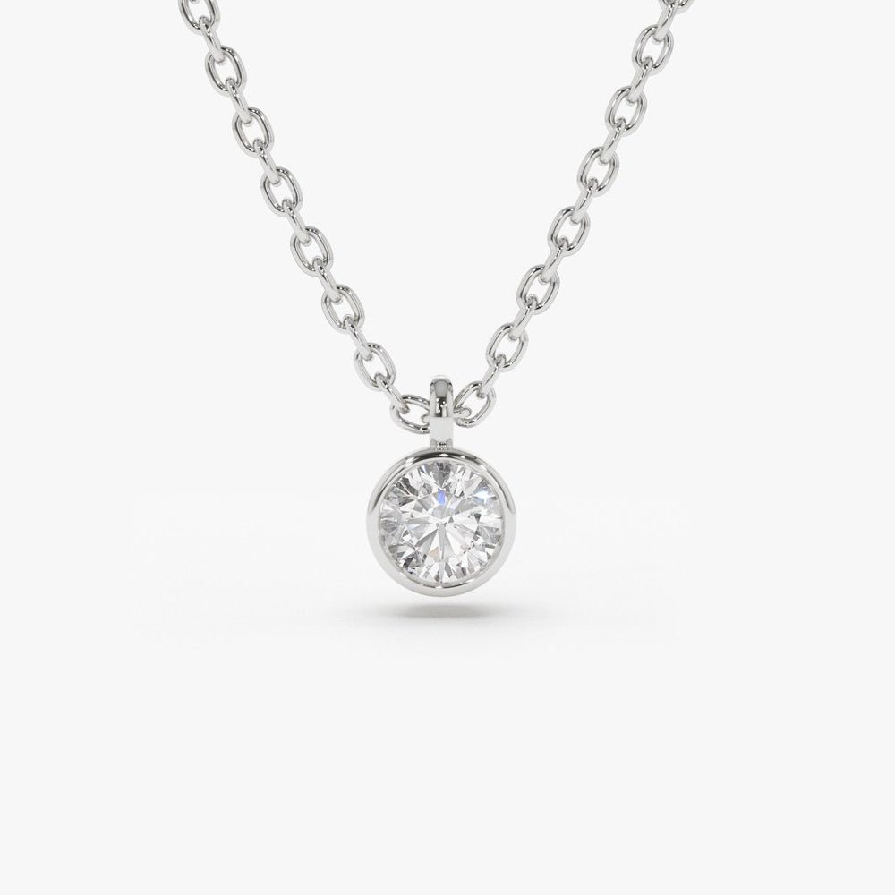 14K Gold Diamond Solitaire on a Bail - Image 8