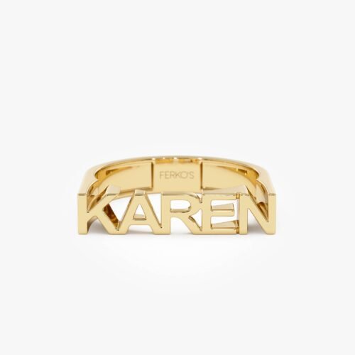 14K Personalized Bold Gold Nameplate Ring